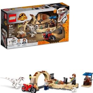 LEGO Jurassic World Dinosaur Adventure Set with Red Bike